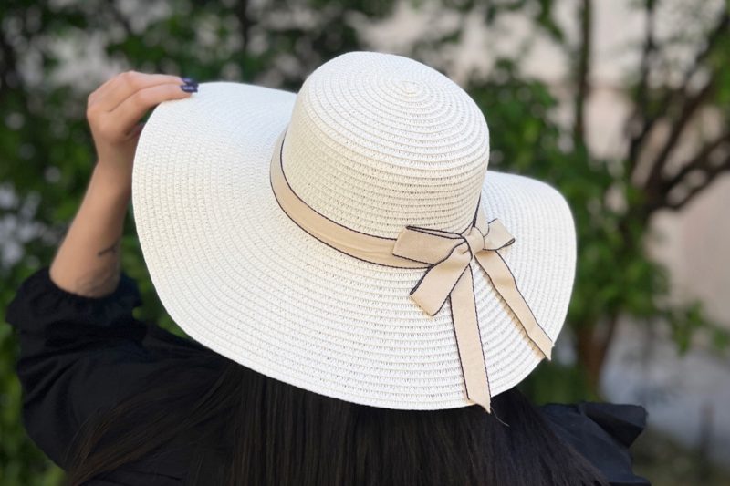 کلاه ساحلی پاپیونی سفید