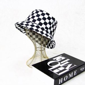 خرید کلاه باکت شطرنجی