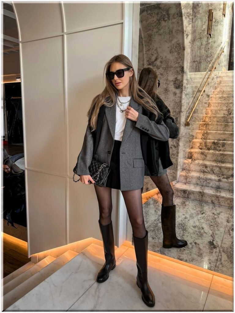 استایل کردن کت با جوراب شلواری
